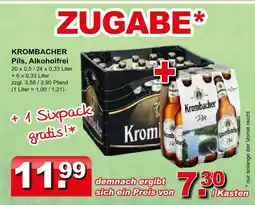 Getränkeparadies Gefromm Krombacher pils oder alkoholfrei Angebot