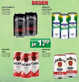 Getränkeparadies Gefromm Jack daniel's oder absolut oder bacardi oder jim beam coca-cola oder cola oder vodka sprite Angebot