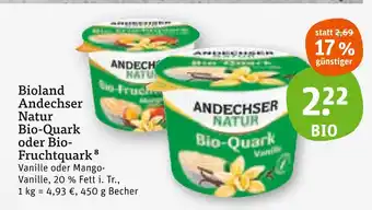 tegut Andechser natur bio-quark oder bio-fruchtquark Angebot