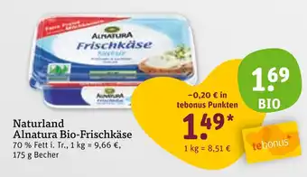 tegut Alnatura bio-frischkäse Angebot