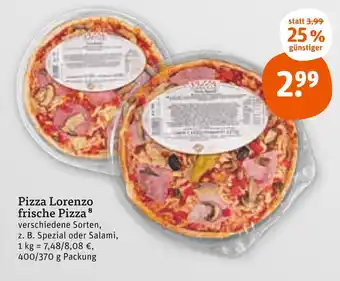 tegut Lorenzo pizza frische pizza Angebot