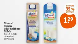 tegut Minus l frische oder haltbare milch Angebot