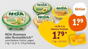 tegut Noa hummus oder brotaufstrich Angebot