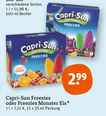 tegut Capri-sun capri-sun freezies oder freezies monster eis Angebot