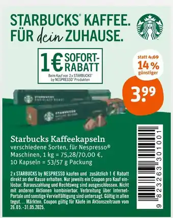 tegut Starbucks kaffeekapseln Angebot