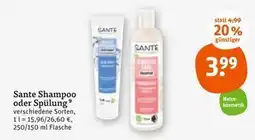 tegut Sante shampoo oder spülung Angebot