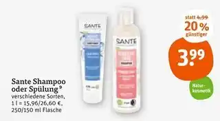 tegut Sante shampoo oder spülung Angebot