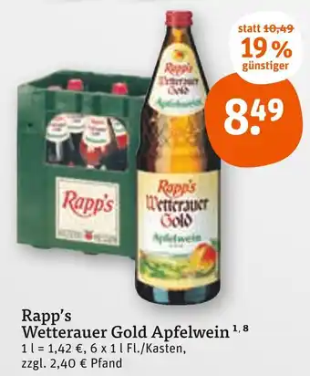 tegut Rapp's wetterauer gold apfelwein Angebot