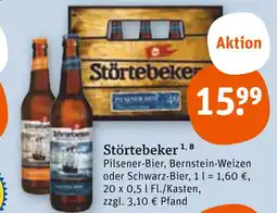 tegut Störtebeker pilsener-bier oder bernstein-weizen oder schwarz-bier Angebot