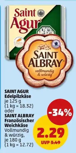 PENNY Saint agur edelpilzkäse oder französischer weichkäse Angebot