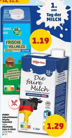 PENNY Zukunftsbauer frische vollmilch oder faire h-milch Angebot
