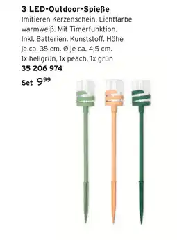 Tchibo 3 led-outdoor-spieße Angebot
