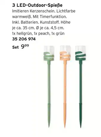 Tchibo 3 led-outdoor-spieße Angebot