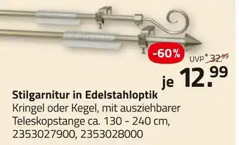 ROLLER Stilgarnitur in edelstahloptik Angebot