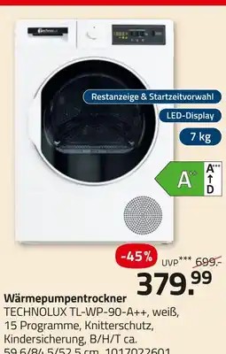 ROLLER Technolux wärmepumpentrockner tl-wp-90-a++ Angebot