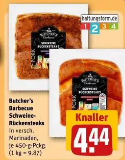 REWE Butcher’s barbecue schweine-rückensteaks Angebot