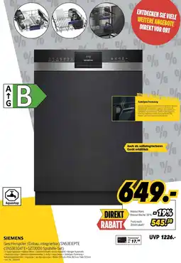 MEDIMAX SIEMENS Geschirrspüler (Einbau, integrierbar) SN53EIEPTE Angebot
