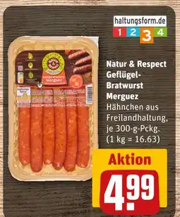 REWE Natur & respect geflügel-bratwurst merguez Angebot