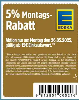 Edeka 5% montags-rabatt Angebot