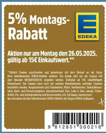 Edeka 5% montags-rabatt Angebot