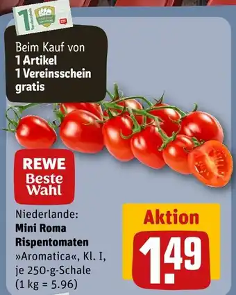 REWE Rewe beste wahl mini roma rispentomaten „aromatica“ Angebot