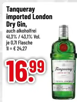 trinkgut Tanqueray imported london dry gin, auch alkoholfrei 41,3% / 43,1% vol Angebot
