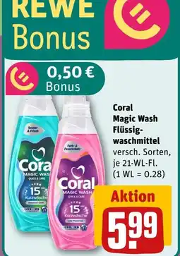 REWE Coral magic wash flüssigwaschmittel Angebot