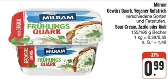 nah & gut Milram gewürz quark, veganer aufstrich, sour cream, zaziki oder aioli Angebot