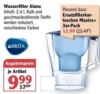 Globus Brita Wasserfilter Aluna Angebot