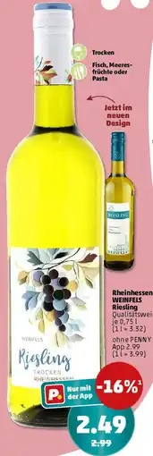 PENNY Rheinhessen WEINFELS Riesling Angebot