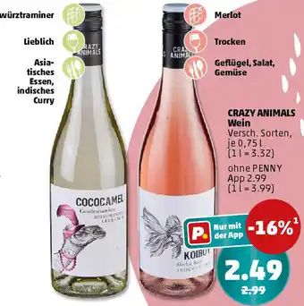 PENNY CRAZY ANIMALS Wein Angebot