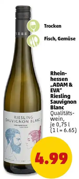 PENNY Rheinhessen ,,ADAM & EVA" Riesling Sauvignon Blanc Angebot