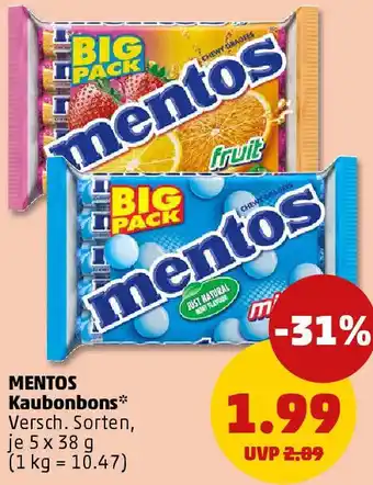PENNY MENTOS Kaubonbons Angebot