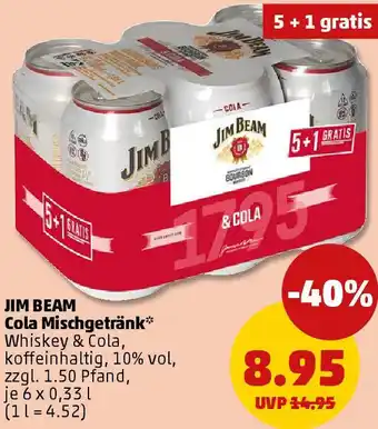 PENNY JIM BEAM Cola Mischgetränk Angebot