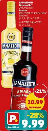 PENNY RAMAZZOTTI Limoncello oder Amaro Angebot