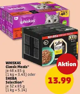 PENNY WHISKAS Classic Meals oder SHEBA Selection Angebot