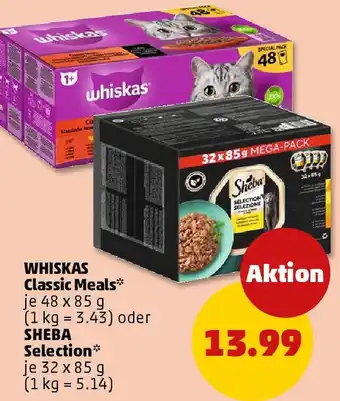 PENNY WHISKAS Classic Meals oder SHEBA Selection Angebot