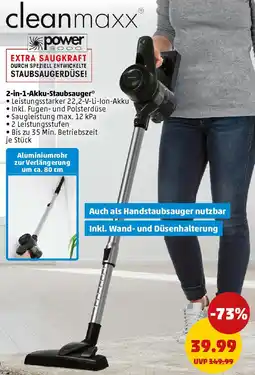 PENNY Cleanmaxx 2-in-1-Akku-Staubsauger Angebot