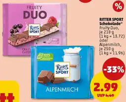 PENNY RITTER SPORT Schokolade Angebot