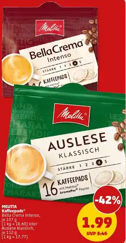 PENNY MELITTA Kaffeepads Angebot