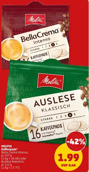 PENNY MELITTA Kaffeepads Angebot