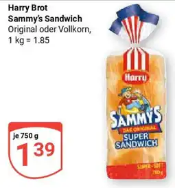 Globus Harry Brot Sammy's Sandwich Angebot