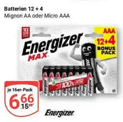 Globus Energizer Batterien 12 +4 Angebot