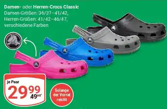 Globus Damen- oder Herren-Crocs Classic Angebot