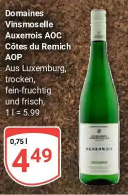 Globus Domaines Vinsmoselle Auxerrois AOC Côtes du Remich AOP Angebot