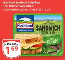 Globus Hochland Sandwich Scheiben oder Schmelzkäseartikel Angebot