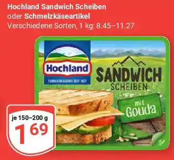 Globus Hochland Sandwich Scheiben oder Schmelzkäseartikel Angebot
