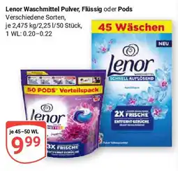Globus Lenor Waschmittel Pulver, Flüssig oder Pods Angebot