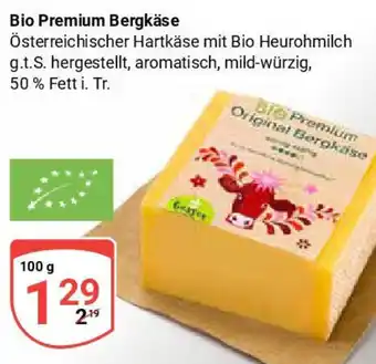 Globus Bio Premium Bergkäse Angebot