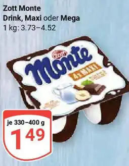 Globus Zott Monte Drink, Maxi oder Mega Angebot